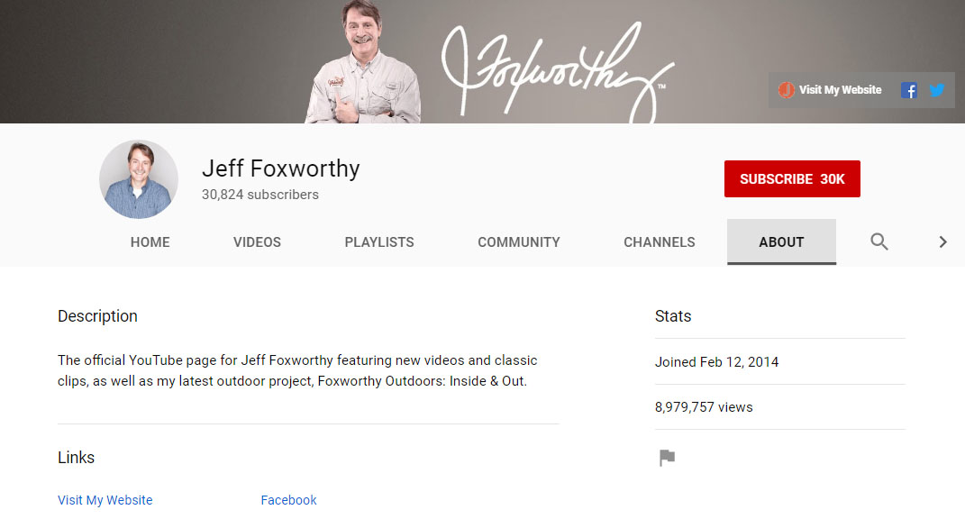 Jeff Foxworthy YouTube channel.